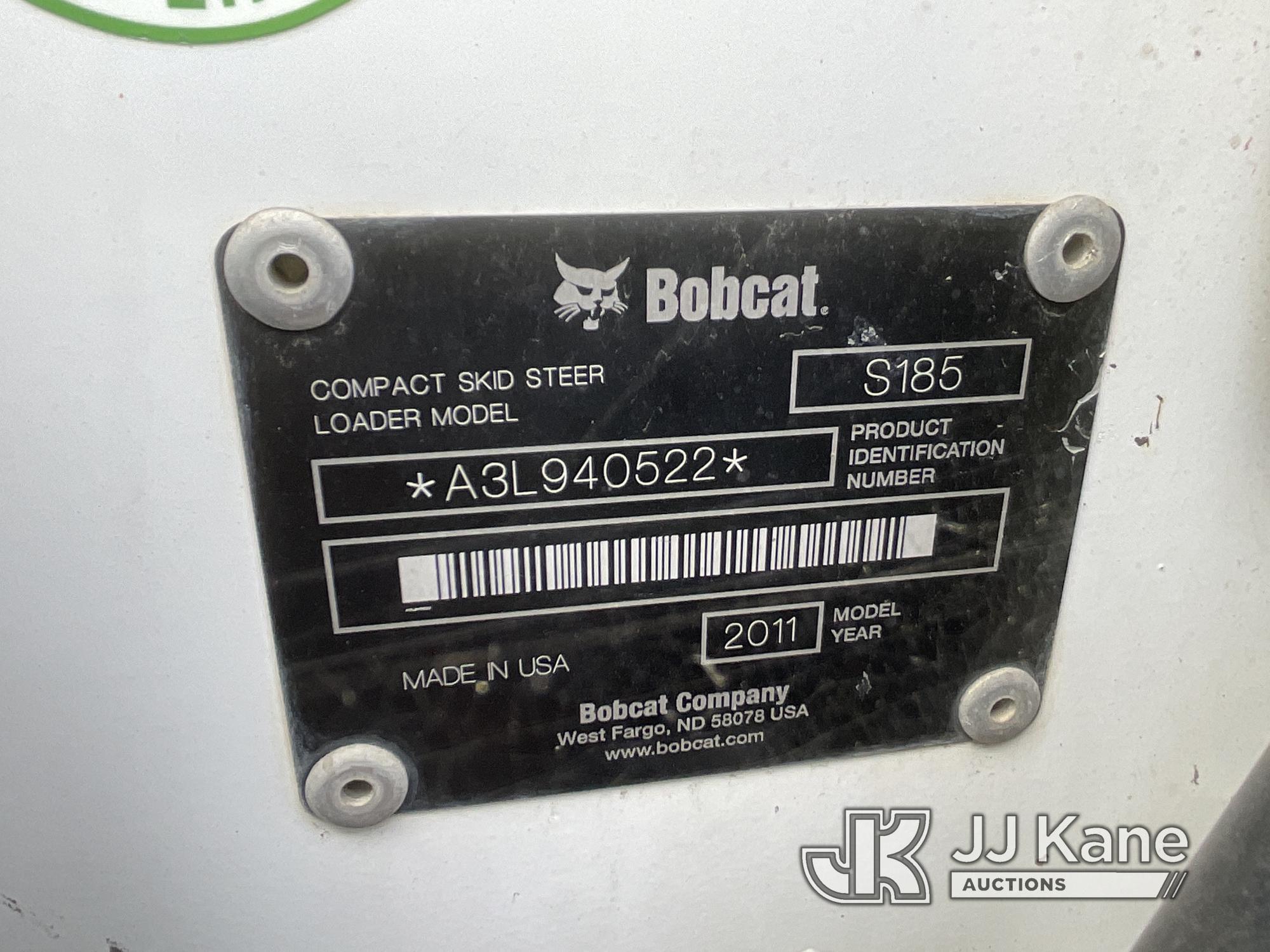 (Jurupa Valley, CA) 2011 Bobcat S185 Solid Tired Skid Steer Loader Runs, Moves & Operates, Has Code