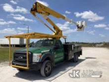 Terex/HiRanger LT40, Articulating & Telescopic Bucket mounted behind cab on 2015 Ford F550 4x4 Flatb