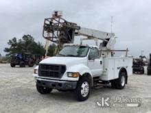 Altec AP36, Non-Insulated Cable Placing Bucket rear mounted on 2000 Ford F650 Utility Truck Not Runn