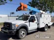 Altec AT37G, Bucket Truck mounted behind cab on 2013 Ford F550 4x4 Service Truck Runs, Moves, & Oper