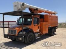 Altec LRV55, Over-Center Bucket Truck mounted behind cab on 2011 Freightliner M2 106 Chipper Dump Tr