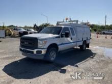 2013 Ford F350 4x4 Extended-Cab Enclosed Service Truck Runs & Moves, Check Engine Light On, Body & R