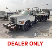 (Jurupa Valley, CA) 1995 Ford F800 LPO Flatbed Truck Engine Runs, Needs Electrical Repairs, Engine D