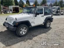 2013 Jeep Wrangler 4x4 Sport Utility Vehicle Runs & Moves) (Leaking Roof & Mold, Tires Are Good