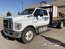 2017 Ford F750 Crew-Cab Flatbed Truck Runs, Moves & Operates