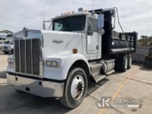 2001 Kenworth W900 T/A Dump Truck Not Running, Condition Unknown, No Power, Front Right Tire Flat) (