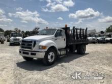 2013 Ford F750 Flatbed Truck Runs, Moves & Carrier Operates) (Body/Paint Damage
