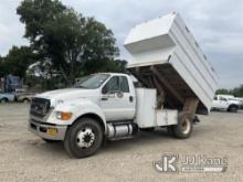 2012 Ford F750 Chipper Dump Truck Runs, Moves & Operates) (Jump To Start, Body Damage