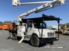 (Shelby, NC) Altec LR758RM, Over-Center Bucket Truck rear mounted on 2014 Freightliner M2 106 Flatbe