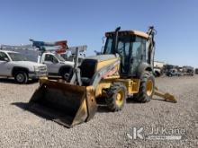 John Deere 410k Tractor Loader Extendahoe Runs, Moves & Operates, Needs Jump To Start