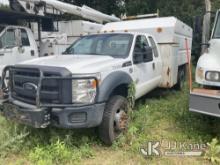 2015 Ford F550 4x4 Extended-Cab Chipper Dump Truck Not Running, Condition Unknown, NOT ROADWORTHY, M