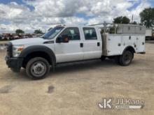 2015 Ford F550 4x4 Crew-Cab Service Truck Runs, Moves, Body Damage,