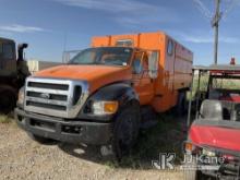 2013 Ford F650 Chipper Dump Truck Not Running, Conditions Unknown, Drive Shaft Disconnected, Check E