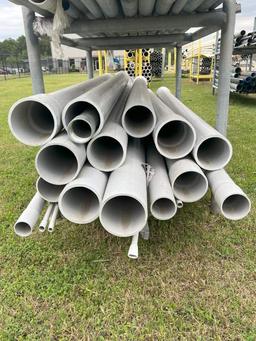 ASSTD SIZE GALVANIZED PIPE & CONDUIT W/ 2.5'X6'X6' METAL PIPE STAND