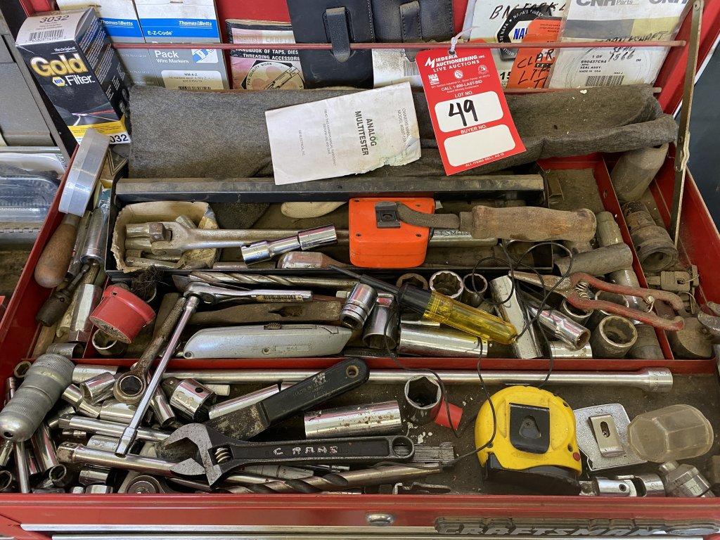 CRAFTSMAN TOOL BOXES (2), WITH ASSORTED TOOLS