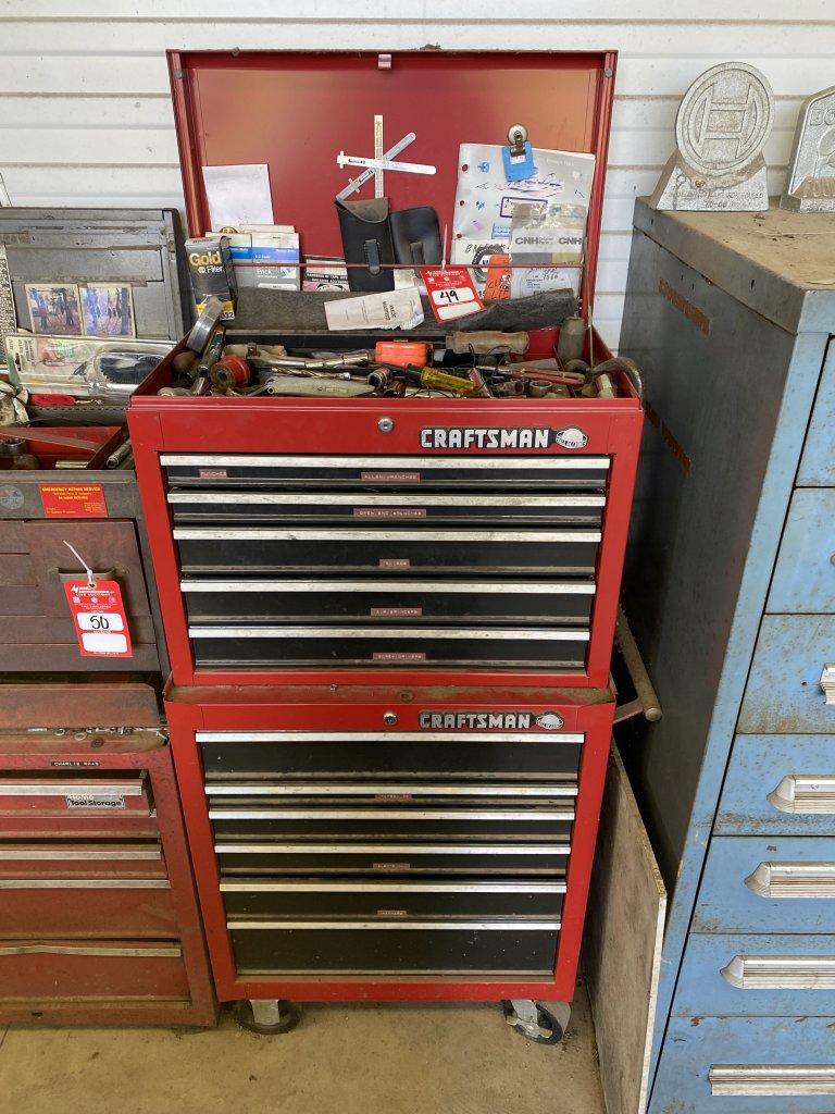 CRAFTSMAN TOOL BOXES (2), WITH ASSORTED TOOLS