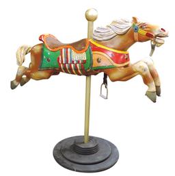 Carousel Horse, C. W. Parker jeweled stretched jumper, carved & polychrome