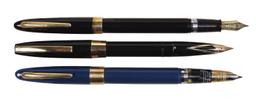 Fountain Pens (3), Sheaffer White Dot blk snorkel, vac-fill & Imperial PFM