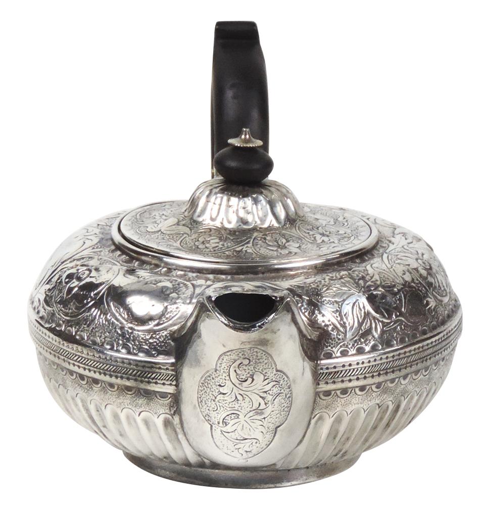 George III English Silver Tea Pot, Alice & George Burrows-London, 1776, all