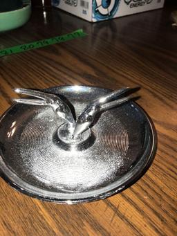 Vintage Hamilton Chrome Bird Ashtray trinket dish