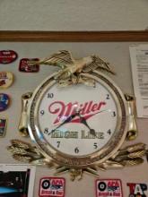 Miller high life 12 inch clock.