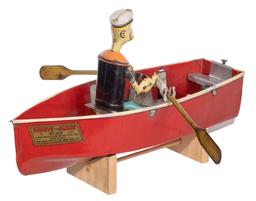 Hoge Popeye the Sailor in Rowboat Windup Toy