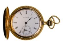 Elgin 14k Yellow Gold Hunter Case Pocket Watch