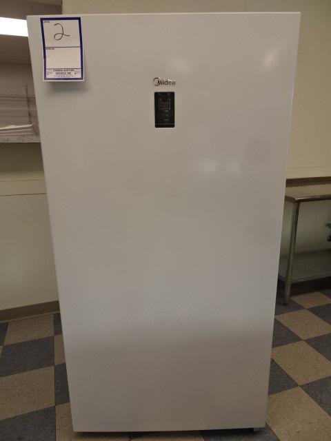 2022 MIDEA UPRIGHT FRIDGE/ FREEZER, AS NEW! MOD. MRU1TF6AWW , 64"X29"X33"