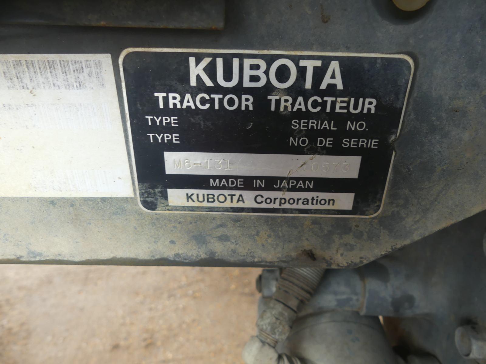 Kubota M6-131 MFWD Tractor, s/n 10573: Encl. Cab, 3PH, PTO, 3 Hyd Remotes,