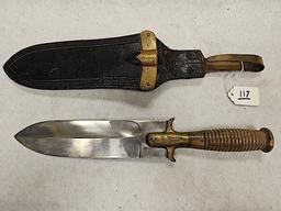SPRINGFIELD ARMORY HOSPITAL  SHEATH KNIFE WITH SHEATH  S/N 1371