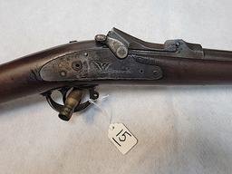 US SPRINGFIELD MODEL 1873 RIFLE, MISSING HAMMER, W/ CLEANING ROD, AND BARRE