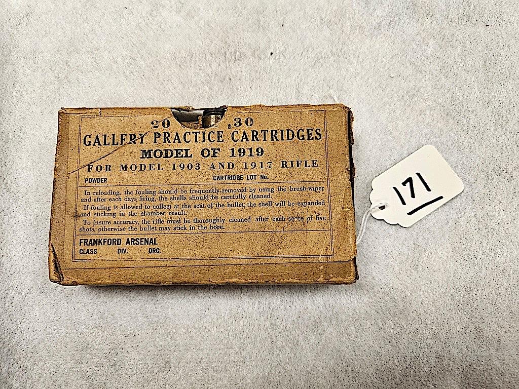 PARTIAL BOX GALLERY PRACTICE CARTRIDGES MODEL 1919 FOR 1903 AND 1917 RIFLE