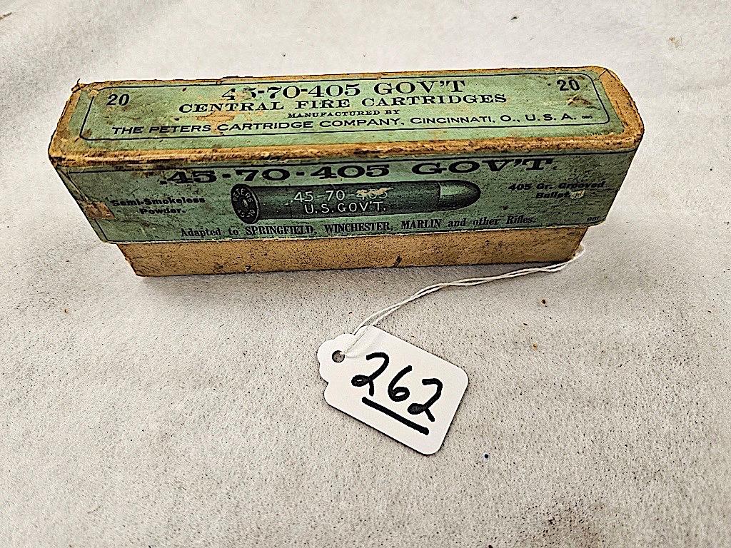 EMPTY BOX:  45/70 405 GOVERNMENT CARTRIDGES MADE BY PETERS CARTRIDGE CO