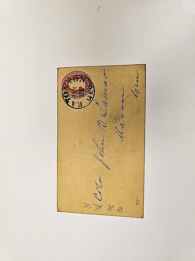 CIVIL WAR ERA ENVELOPE ADDRESSED TO 'JOHN B LAMAR - MACON GA'