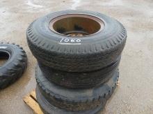 Pallet of Various Size Used Tires and Straight-hole Rims