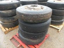 Pallet of Used FS560 Tires and Beveled-hole Rims