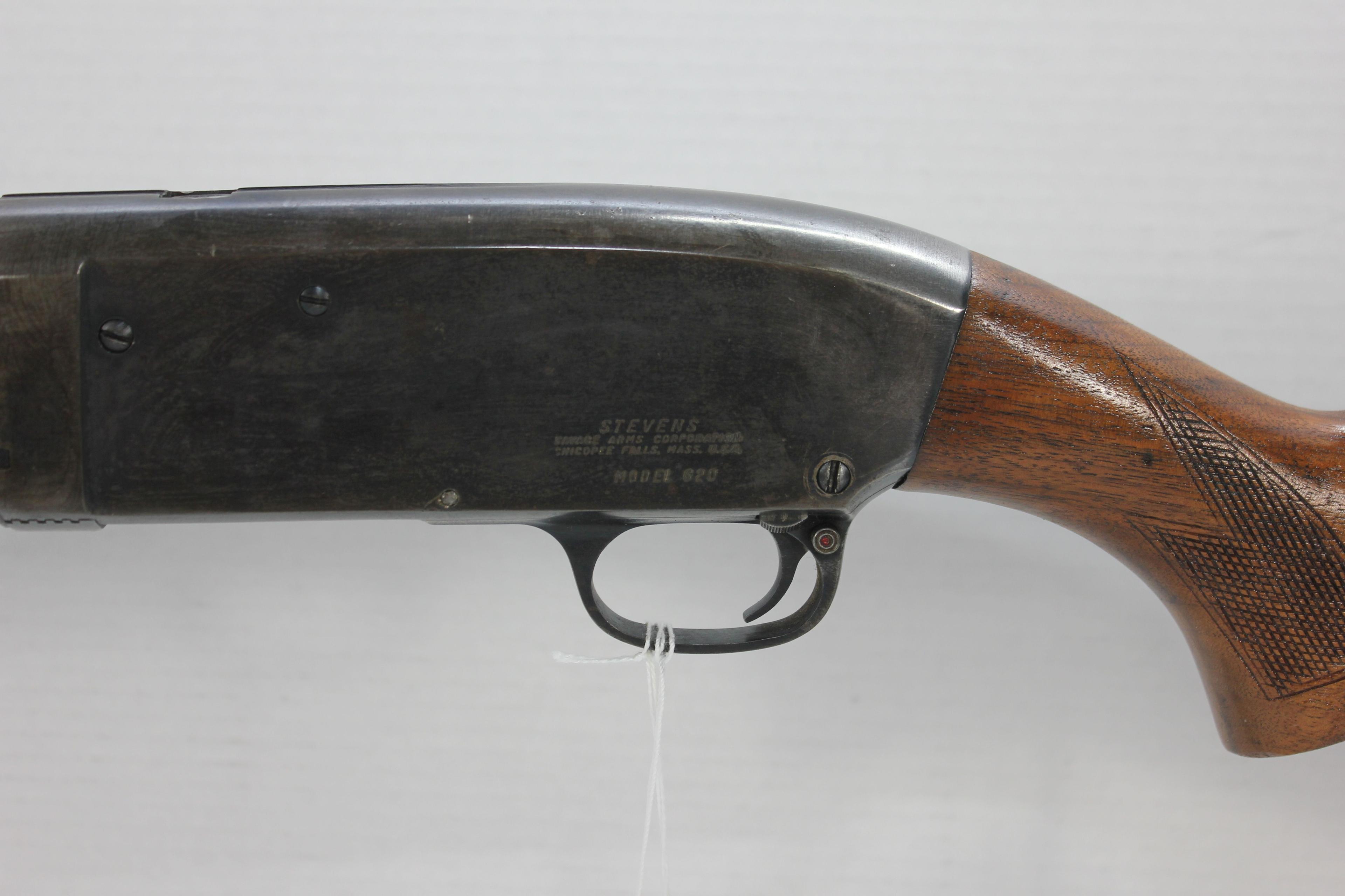 Stevens Model 620 12 Ga. 2-3/4" Cham. Pump Action Shotgun w/28" BBL and Checkered Stock; SN N/A; In