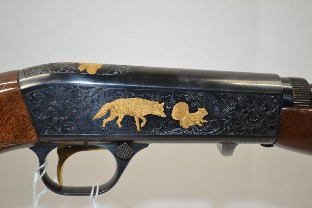Browning Auto 22LR Semi Auto, Tube Fed, Grade VI Gold Inlayed Engraved Receiver, w/Dog, Rabbit, Coyo