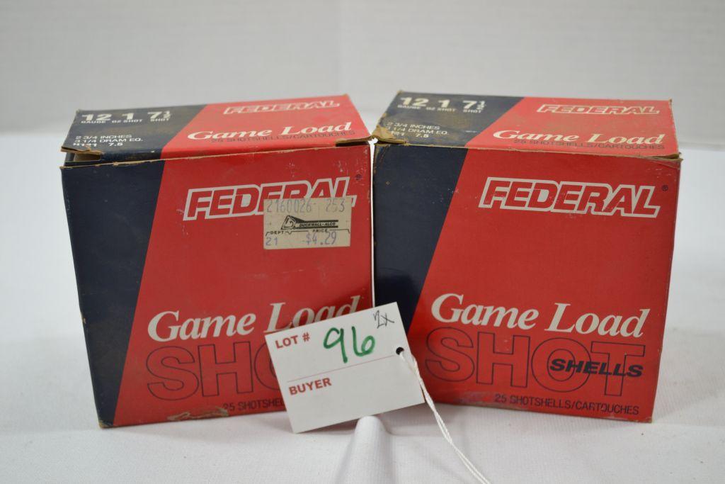 Federal Game Load Shot, 25 Shells, 12ga, 1oz, 7 1/2 Shot, 2xbid