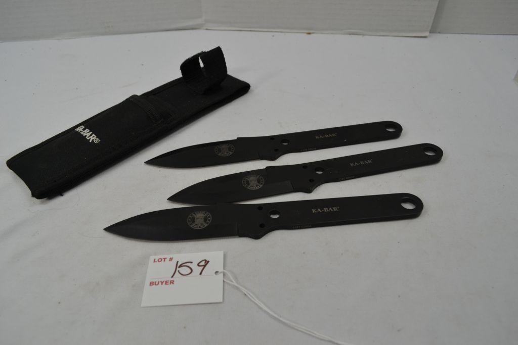 KA-Bar Pack of 3 Throwing Knives in Case
