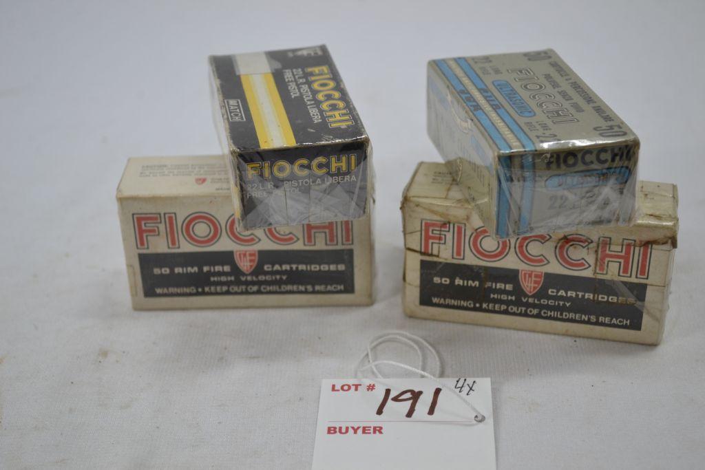 Fiocchi 22LR 2 Boxes High Velocity, 1 Box Free Pistol, 1 Box Ultrasonic, 50 Rounds 4xbid