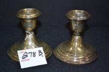 Pair of Sterling Silver Candlesticks; 3-1/2" Tall