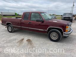 1995 CHEVY 2500 PICKUP, EXT. CAB, 454 GAS ENG.,