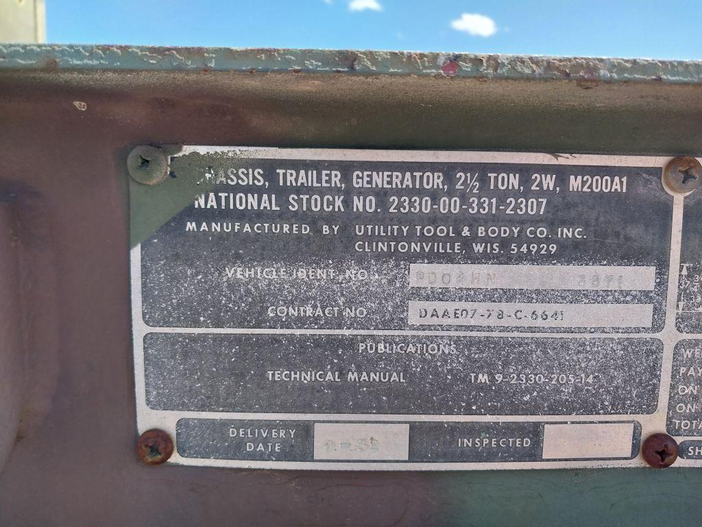 1980 Generator Trailer