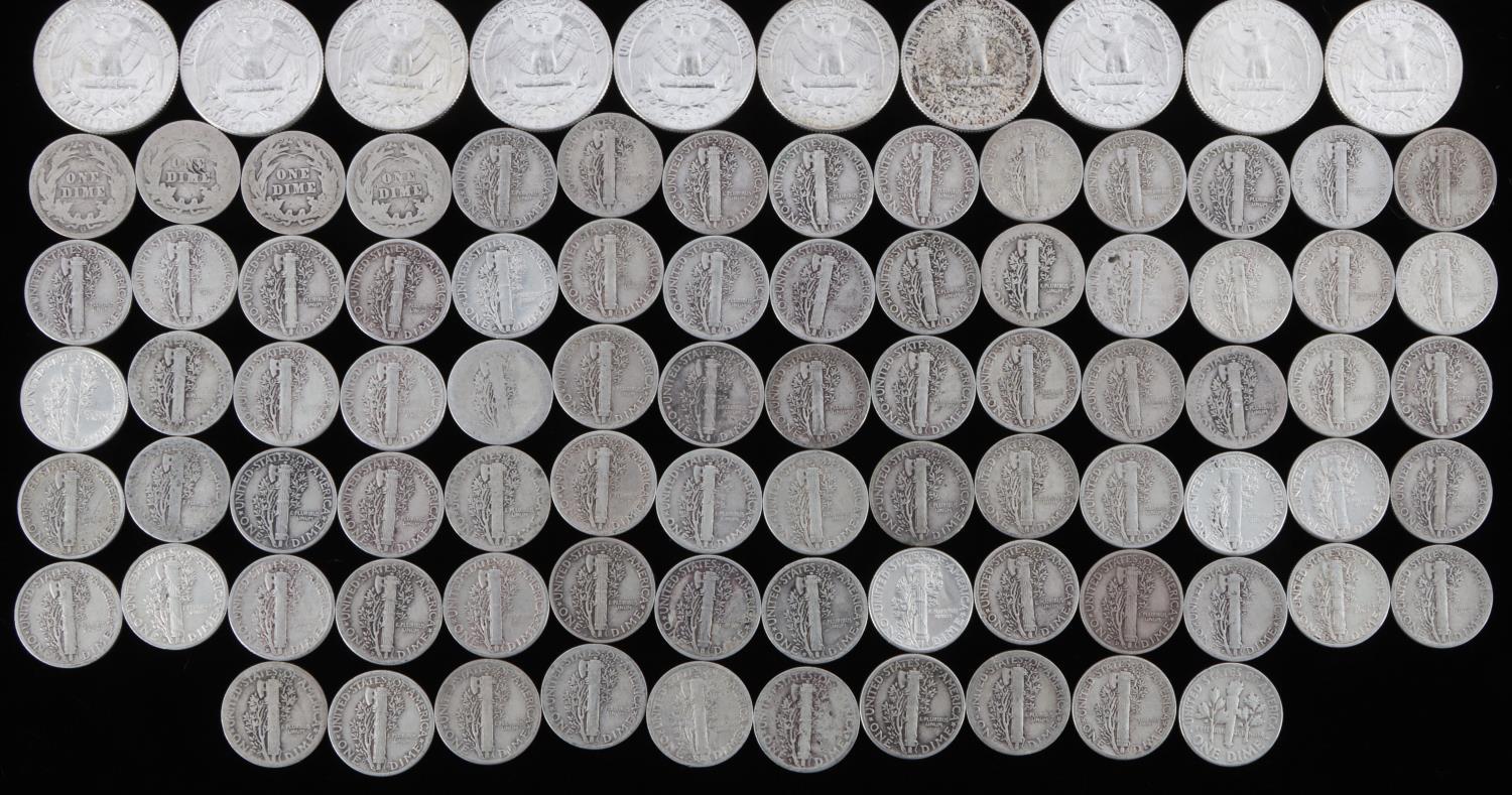 $18 FACE 90% SILVER COIN QUARTERS AND DIMES