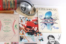 LARGE FOOTBALL BASEBALL AUTOGRAPH MEMORABALIA LOT