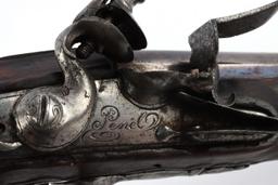 18TH C. FRENCH ENGRAVED FLINTLOCK SIGNED PENEL