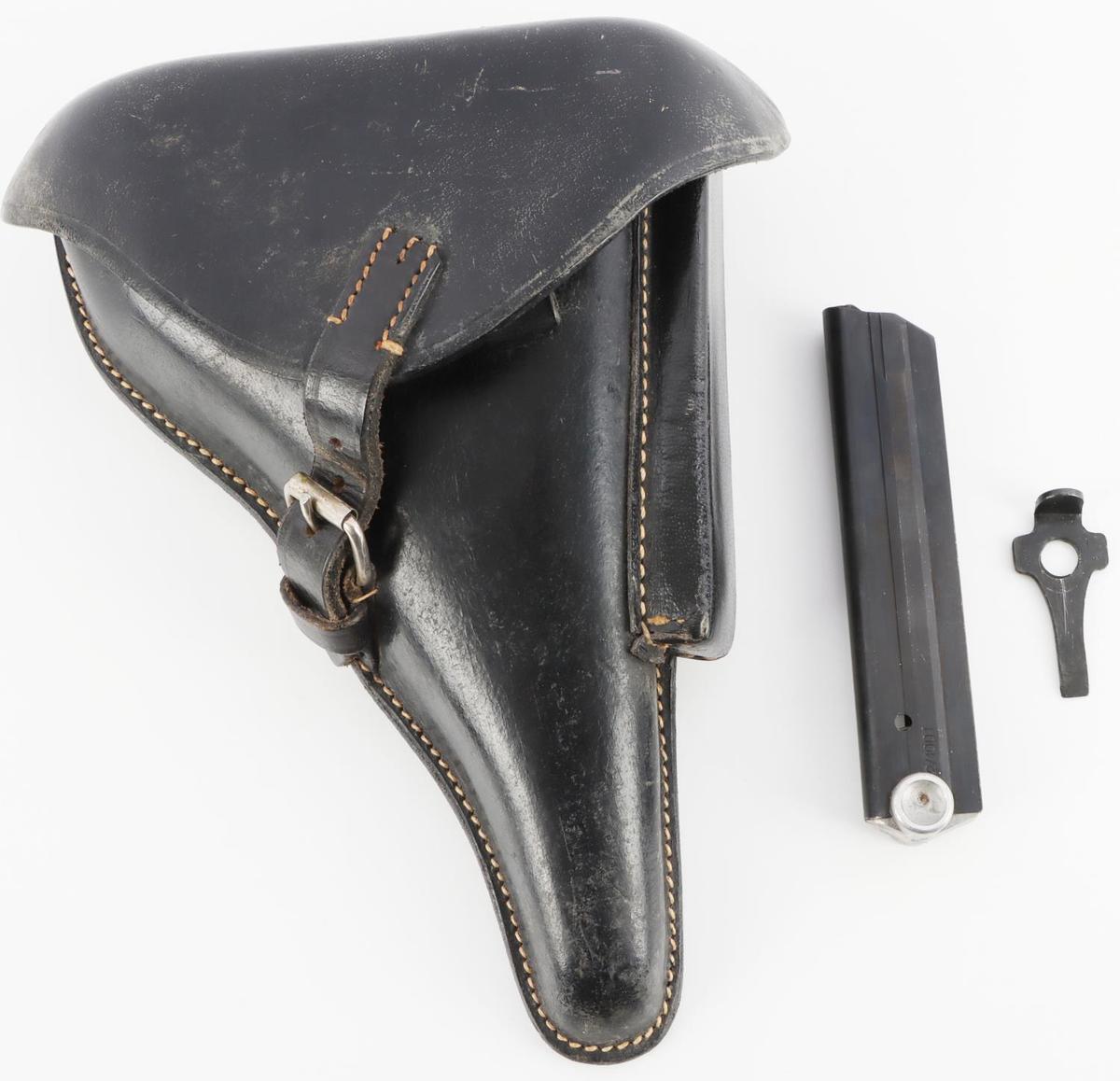 WWII GERMAN REICH LEATHER LUGER P08 PISTOL HOLSTER