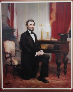 LINCOLN PRAYING PORTRAIT SIGNED BY HONG MIN ZOU