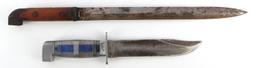 WWII KABAR MAUSER BAYONET TO FIGHTING KNIFE LOT